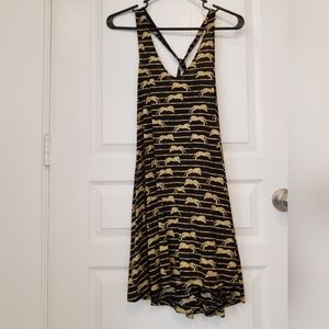 H&M Animal Print Dress Black & Gold Dress